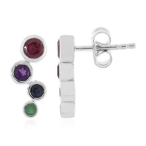 Rhodolite Silver Earrings