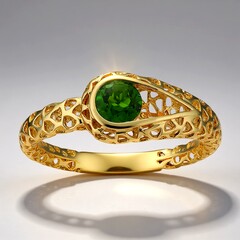 Anello in oro con Diopside Russo (Ornaments by de Melo)