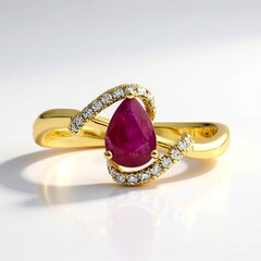 Anello in oro con Rubino Mozambico AAA