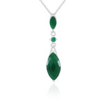 Emerald Colour Beryl Silver Necklace