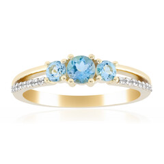 Gouden ring met een Santa Maria-aquamarijn