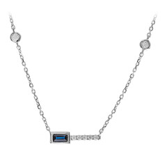 Collar en oro con Zafiro azul Ceylon