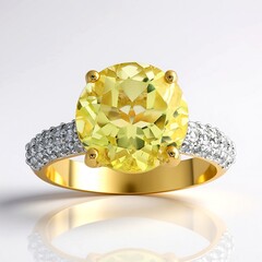 Anello in argento con Citrino Limone (Adela Silber)