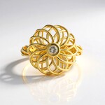 Anello in argento con Diamante Champagne I2 (Ornaments by de Melo)