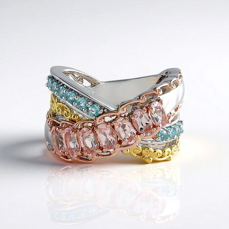 Anello in argento con Morganite (Gems en Vogue)