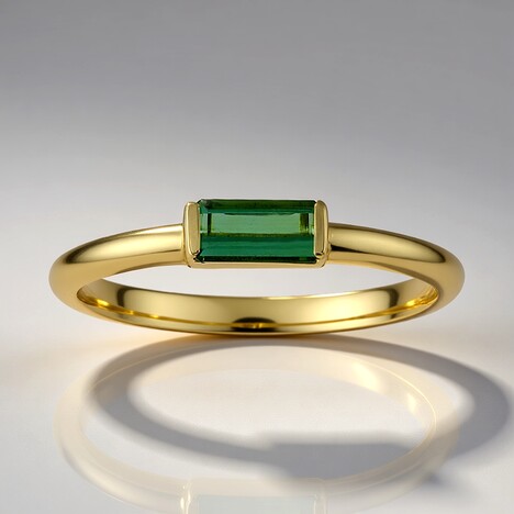 Anello in oro con Tormalina Verde di Benedito (Adela Gold)