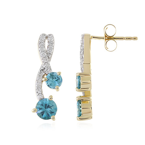 Boucles d'oreilles en or et Zircon de Ratanakiri (AMAYANI)