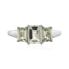 Green Amethyst Silver Ring