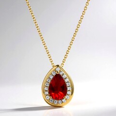 Collana in oro con Opale di Fuoco Messicano