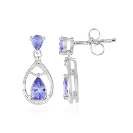 Tansanit-Silberohrringe