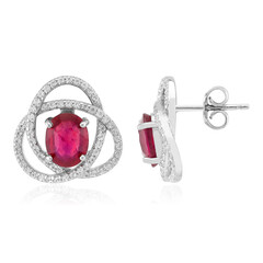 Pendientes en plata con Rubí