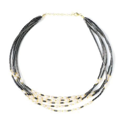 Collana in argento con Ematite Nera (Riya)