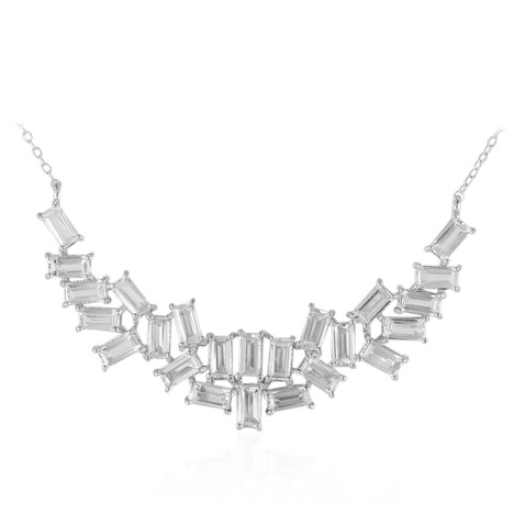 Weißer Topas-Silbercollier