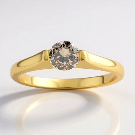 Anello in oro con Diamante Champagne d'Argyle SI2 (de Melo Gold)