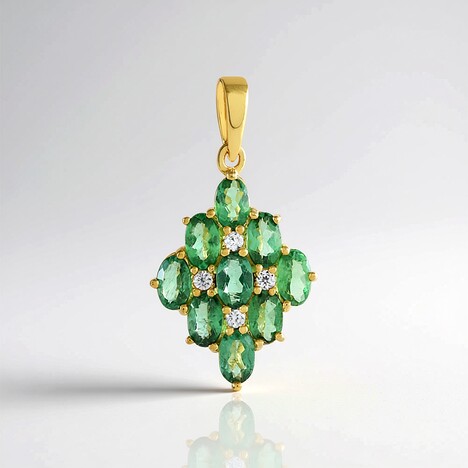 Pendentif en argent et Apatite verte