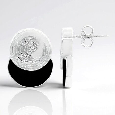 Orecchini in argento con Onice Nero (MONOSONO COLLECTION)