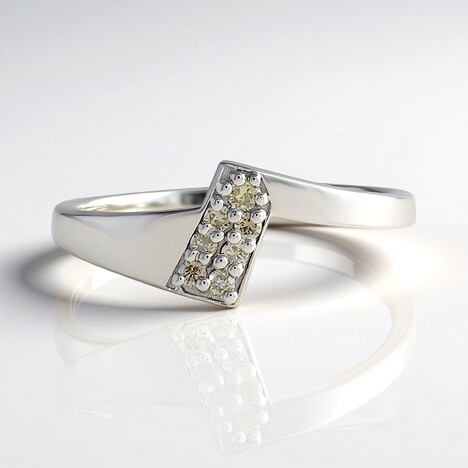 Anello in argento con Diamante Champagne I2