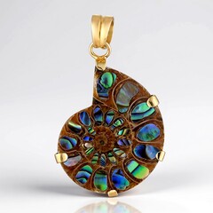 Ciondolo in argento con Ammonite