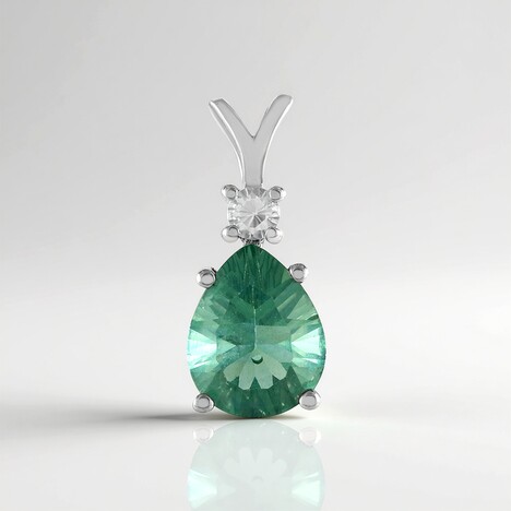 Ciondolo in argento con Fluorite Verde
