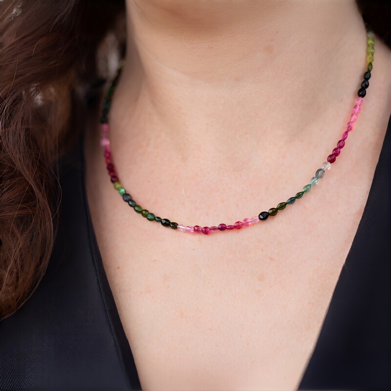 Turmalin-Silberhalskette