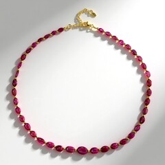 Collana in argento con Zaffiro Rosa del Madagascar