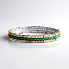 Bracciale in argento con Smeraldo Zambia