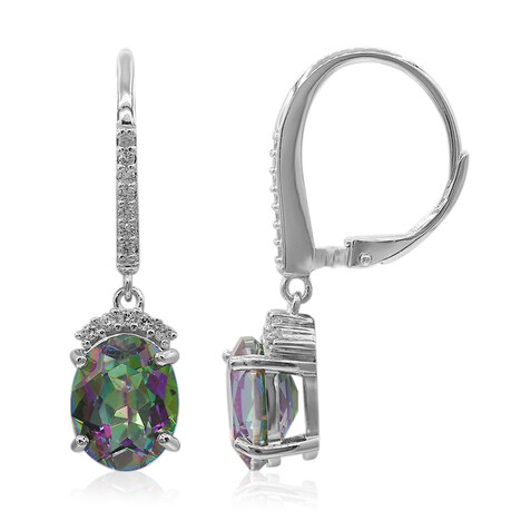 Zilveren oorbellen met mystieke kwartskristallen