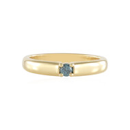 Blauer I2 Brillant-Silberring