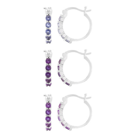 Edelstein-Silberohrringe