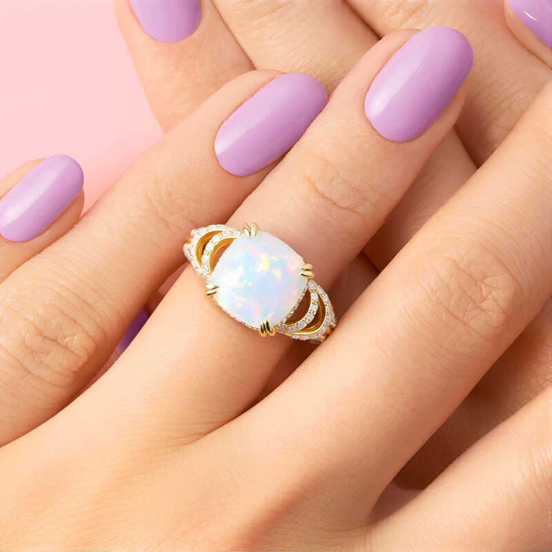 Gouden ring met een Welo-opaal (de Melo)