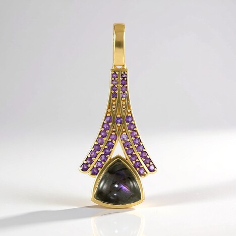 Ciondolo in argento con Labradorite Porpora Maniry (KM by Juwelo)