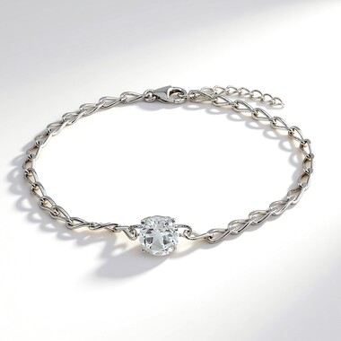 Bracciale in argento con Topazio Bianco
