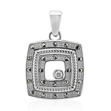 Ciondolo in argento con Diamante I2 (J) (Annette classic)