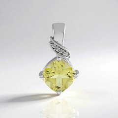 Ciondolo in argento con Quarzo Limone