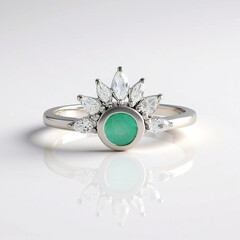 Anello in argento con Smeraldo Colombiano