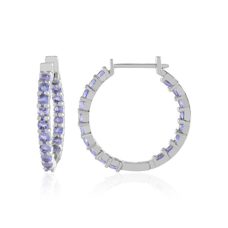 Tansanit-Silberohrringe