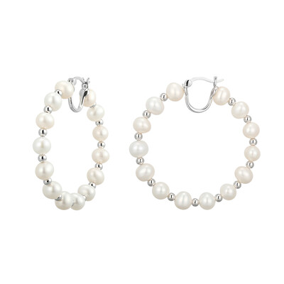 Orecchini in argento con Perla d'Acqua Dolce Bianca