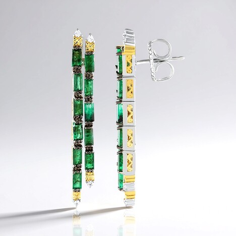 Orecchini in argento con Smeraldo Zambia (Gems en Vogue)