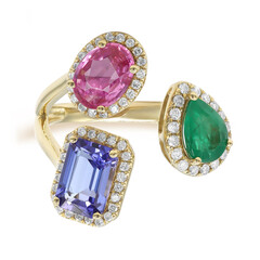 Gouden ring met een AAA tanzaniet (CIRARI)