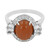 Bague en argent et Pierre de lune orange