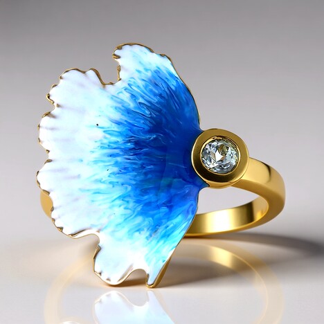 Bague en argent et Topaze bleu ciel (TPC)