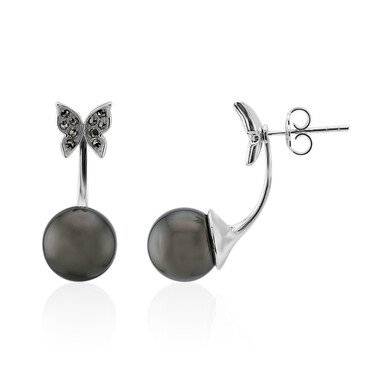 Orecchini in argento con Perla Tahitiana (Annette classic)