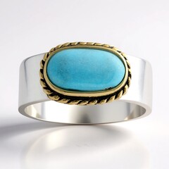 Anello in argento con Turchese Kingman Mohave Blu (Jones Lee)