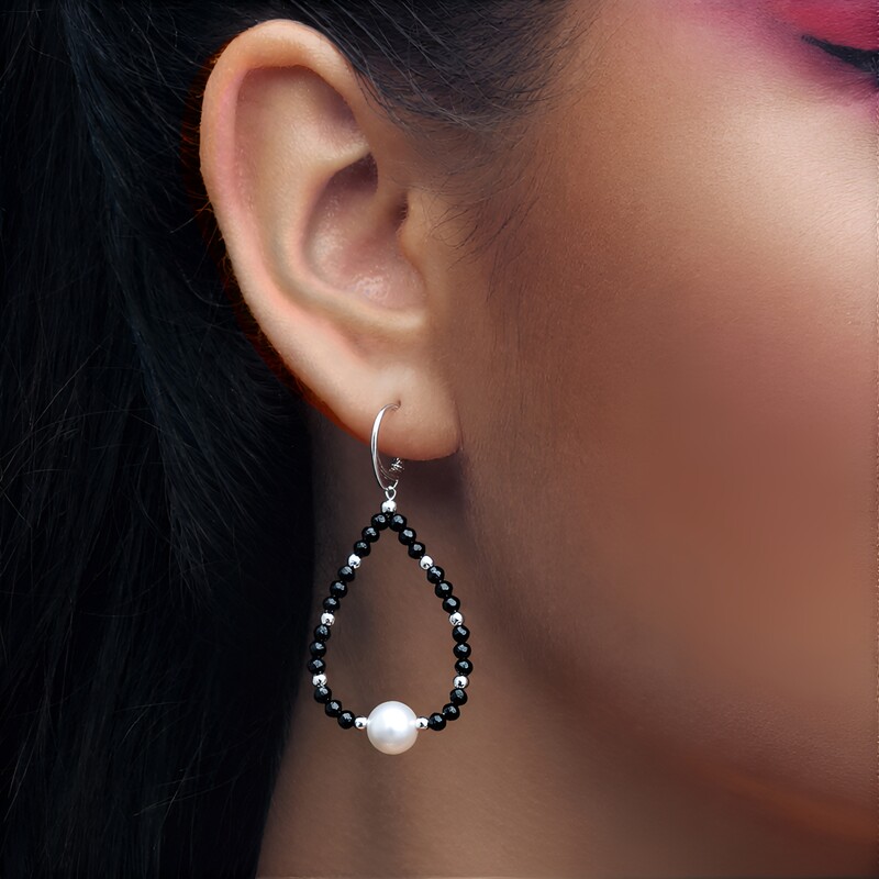 White Freshwater Pearl Silver Earrings