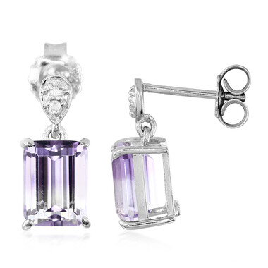 Mehrfarbiger Amethyst-Silberohrringe