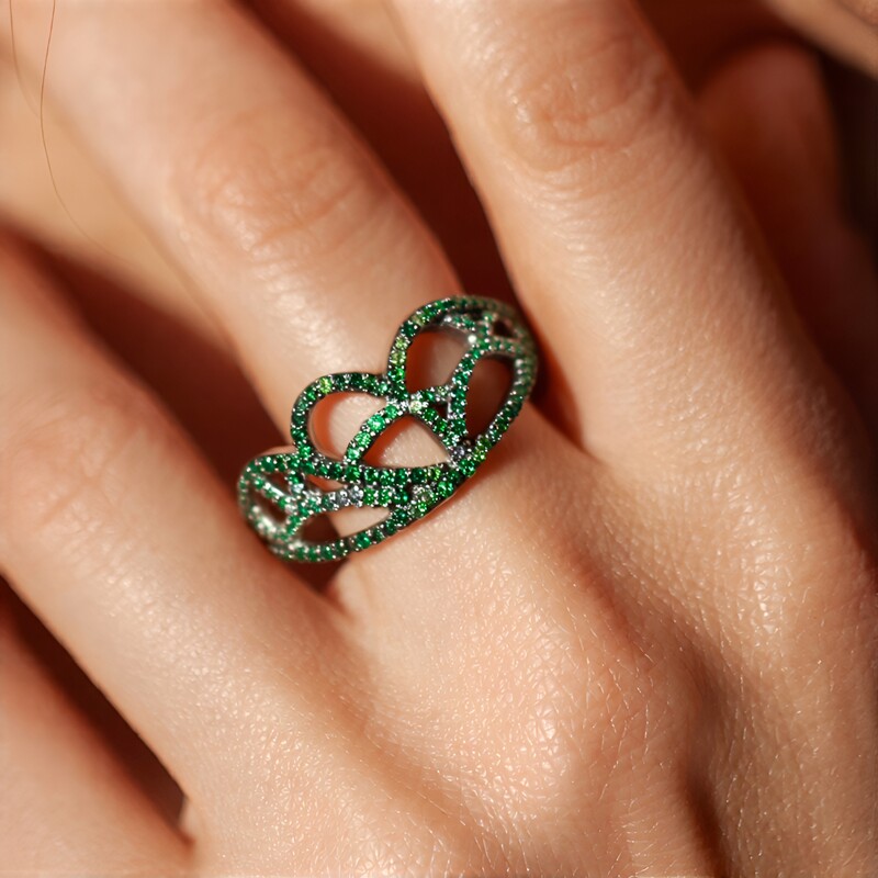 Anillo en plata con Diamante fantasía