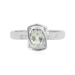 Green Amethyst Silver Ring