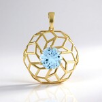 Pendentif en argent et Topaze bleu ciel (Ornaments by de Melo)