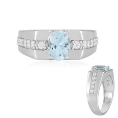 Brasilianischer Aquamarin-Silberring