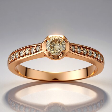 Anello in oro con Diamante Rose de France VS1 di Argyle (Annette)